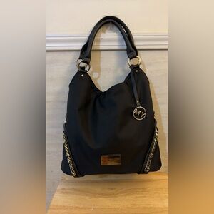 Marc New York brand by Andrew Marc Gold Tone Chain Accent MNY Logo